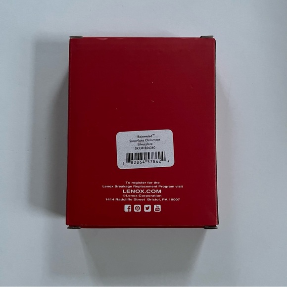 NIB Lenox Bejeweled Silver Plated Snowflake Ornament - Blue Faceted Crystal - Picture 4 of 7